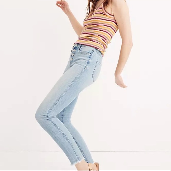 Madewell Denim - MADEWELL 9" High-Rise Skinny Crops: Button-Front